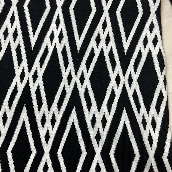 Stilettos Women's Black/White Polyester V-Neck LongSleeve Knee Length Dress L - Picture 3 of 4